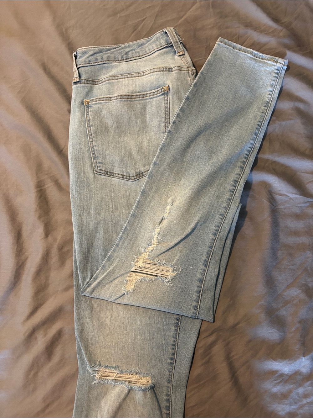 Universal Thread Light Blue Skinny Jeans with Distressed Knees
